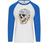 Fuoco Teschio Fatto Di Gatti Uomo L/S Baseball T-Shirt