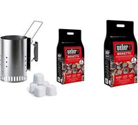 FUOCOBELLO Kit Ciminiera Accensione Plus con 6 accendifuoco + 2 kg di bricchetti + 8 kg di bricchetti Extra