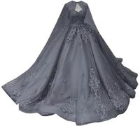 Fuomomo Abiti Quinceanera Innamorati Abito da Ballo con Mantello Abiti da Principessa Dolce 15 16 Abiti da Ballo in Pizzo