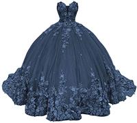 Fuomomo Abito da Bar Mitzvah Dolce a Cuore Abito da Ballo da Donna con Scollo a V Abito da Ballo in Tulle soffice Senza Spalline da Donna