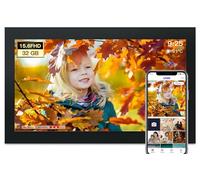 Fuomorz - Grande cornice digitale con touch screen, 15,6 pollici, FHD WiFi, 1920 x 1080, cornice digitale con 32 GB di memoria, montaggio a parete, rotazione automatica per