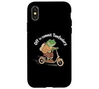 Fuori a commettere sciocchezze, divertente monopattino a forma di rana e rospo Cottagecore Custodia per iPhone X/XS