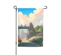 Fuori dal cancello del castello bandiera da giardino 30,5 x 45,7 cm. Luminosa, decorazione per esterni su entrambi i lati porta un po 'di divertimento al tuo giardino.