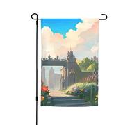 Fuori dal cancello del castello bandiera da giardino 30,5 x 45,7 cm. Luminosa, decorazione per esterni su entrambi i lati porta un po 'di divertimento al tuo giardino.