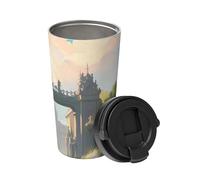 Fuori dal cancello del castello porta una tazza da caffè isolata. Elegante thermos da 500 ml che mantiene le bevande calde per ore, perfetto per caffè, tè e altro ancora.