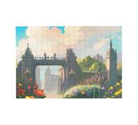 Fuori dal cancello del castello puzzle in legno orizzontale 300 pezzi per il tempo libero e la creatività della famiglia