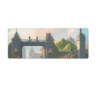 Fuori dal Castello Gate, grande tappetino per mouse con bordi cuciti, tastiera e tappetino per mouse per giocatori, ufficio e casa (80 x 30 cm).