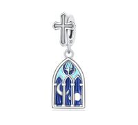 Fuori dalla Chiesa Finestra Ciondolo Fascino, 925 Argento Sterling Fascino Braccialetto Accessorio, Compatibile con Braccialetto Pandora Neckalce