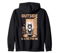 Fuori è Un No for Me Divertente Inverso Gatto Homebody Felpa con Cappuccio