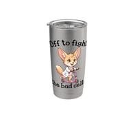 Fuori per combattere le cellule cattive Fennec Fox Doctor Cancer Support Bicchiere termico in acciaio inox doppia parete