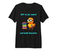 Fuori per Essere Strano e Costruire Il Personaggio Pixel Duck Reader Nerd Maglietta Premium