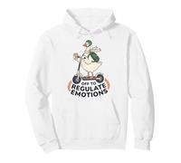 Fuori per Regolare Le Emozioni Funny Goose on Scooter Therapy Meme Felpa con Cappuccio