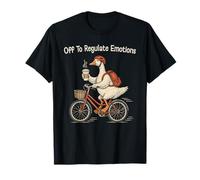 Fuori per Regolare Le Emozioni Goose on Bicycle Funny Therapy Meme Maglietta