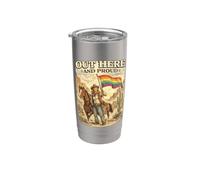Fuori qui e orgoglioso design LGBTQ Cowboy Pride Bicchiere termico in acciaio inox doppia parete