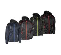 Fuori Tutto-Giacca con Capuccio Softshell Cofra Jacuzia nero/rosso tg M