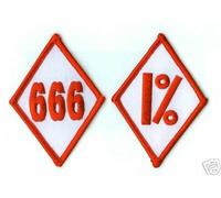 Fuorilegge Fantino Supporto Locale Mc 666 1% 2-PATCH Rosso/Nero da Stiro Set