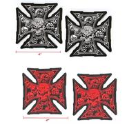 Fuorilegge Hog Motociclista Componente 1% Er Maltese 13-SKULLS Iron-Cross Ghisa