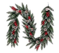 Fuoriporta NatalizioGhirlande di P artificiali Ghirlanda di Natale illuminata Ghirlanda P artificiali vere verde artificiale per tavolo, camino, parete, decorazioni natalizie per interni ed