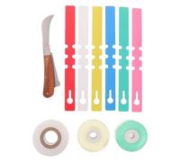 FUOYLOO 1 Set Coltello da innesto in acciaio inossidabile Tagliafiori con lame dritte e curve - Etichetta per piante Nastro per il taglio e la raccolta di alberi da frutto