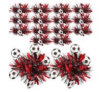 FUOYLOO 16 braccialetti da calcio rossi colorati, braccialetti per tifare la squadra di calcio per il giorno della partita, bomboniere per feste di compleanno, tema sportivo
