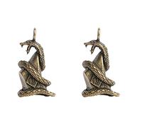 FUOYLOO 2 Pezzi Ciondolo Fai da Te in Ottone Retro a Forma di Serpente e Lingotto, Resistente allo Sbiadimento, per Portachiavi e Decorazioni