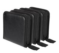 FUOYLOO 3 Pezzi Custodia Porta CD e Dvd in Pelle Pu Nero, Resistente alla Deformazione, Organizer Compatto per Risparmiare Spazio e Trasportare Dischi Facilmente