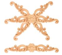 FUOYLOO 4 Pezzi Applique in Legno Intagliato Vintage per Porte e Finestre, Finitura Fine Senza Bave, Stile Europeo Creativo ed Elegante, Decorazione per Regalo Casa