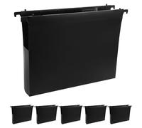 FUOYLOO 6 cartelle sospese per schedario - Formato A4, nere, organizer per documenti, tasche in plastica per ufficio, scuola e casa.