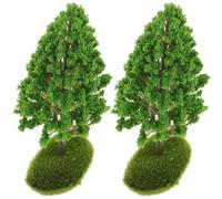 FUOYLOO Alberi in Miniatura Realistici 2 Pezzi per Paesaggio e Decorazione Diorami, Plastico Verde Forma Dettagliata per Tavolo da Sabbia e Piccoli Spazi Verdi