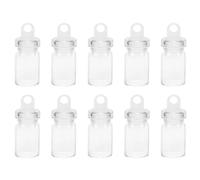 FUOYLOO Barattoli di Vetro Piccoli 10 Pezzi 18X10Mm Coperchio Plastico per Bottiglie dei Desideri e Decorazioni Fai da Te in Eventi e Matrimoni