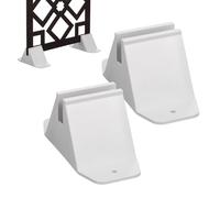 FUOYLOO Base per Recinzione da Giardino Bianca, Kit Base 2 Pezzi in Plastica Resistente, Supporto Fisso Stabile per Piccole Staccionate Esterne, Accessori per Recinzioni Fai da Te,