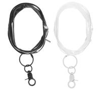 FUOYLOO Bustina Portachiavi Trasparente in Pvc e Lega di Zinco, 2 Pezzi, Portatile e Comoda per Accessori da Viaggio e Organizer Cavi