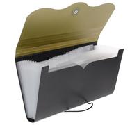 FUOYLOO Cartella Portadocumenti Espandibile B5 Verde 13 Scomparti a Fisarmonica, Organizer Portatile per Ufficio e Casa, Custodia Resistente per Archiviazione Documenti, Ricevute