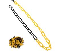 FUOYLOO Catena di Sicurezza in Plastica 6 MM Bianca e Rossa 25 M, Barriera di Controllo della Folla per Eventi all'Aperto e Gestione Parcheggi