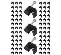 FUOYLOO Clip per Cavi Neri Rotondi 6mm Chiodi in Acciaio Set da 400 Pezzi, Fermagli per Filo Metallico Resistenti, Supporto Fissaggio Cavi per Uso Domestico e Professionale