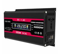 FUOYLOO Convertitore di con Display Lcd Intelligente per Auto 4000w 12v a 220v Inverter Ventola di Raffreddamento Protezione Nero