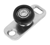 FUOYLOO Fermo per Binario a Pavimento Porta Scorrevole in Vetro, Guida a Rulli per Porte da Fienile Montaggio a Pavimento, Fermaporta Integrato per Arresto Oscillante e Protezione Pareti