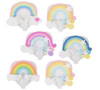 FUOYLOO Ganci da Decorativi in Inossidabile e Abs 6 a Forma di Cuore e Arcobaleno Stili multipli per Asciugamani e Piccoli Oggetti Bagno Stili multipli