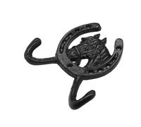 FUOYLOO Gancio da Parete in Ghisa Doppio Stile Europeo con Testa di Cavallo Appendino Rustico per Bagno e Cucina Ganci Decorativi Resistenti e Multiuso per Cappotti Asciugamani e Borse