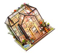 FUOYLOO Kit Fai da Te Casa delle Bambole in Miniatura 3d Modello di Serra per Fiori, Set di Puzzle Artigianale per Decorazione da Giardino, Attività Creativa per Tutta la Famiglia