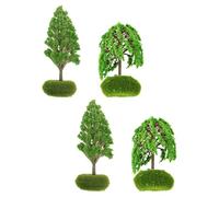 FUOYLOO Mini Alberi da Paesaggio Modello in Miniatura per Diorama, Piante Artificiali Resistenti per Micro Paesaggi e Scenari Ferroviari, Set 4 Pezzi per Modellismo e Decorazioni da