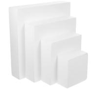 FUOYLOO Modelli di Torta Riutilizzabili in Schiuma 4 Pezzi Set - Basi Cubiche da 4 a 10 Pollici, Supporti per Esercitarsi a Decorare Torte Fai da Te, per Feste, Matrimoni e Decorazioni