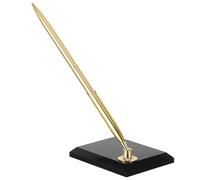 FUOYLOO Penna a Sfera in Metallo con Base Rettangolare in Acrilico, Penna da Scrivania per Firma Ospiti, Set da Banco per Reception, Ufficio e Eventi come Matrimoni e Lauree