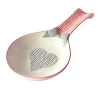 FUOYLOO Porta Cucchiaio in Ceramica Rosa Compatto Resistente All’Usura Supporto per Utensili da Cucina e Tavola per Uso Domestico e Cena