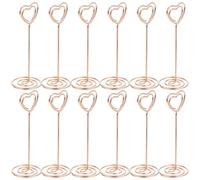 FUOYLOO Portafoto Supporto a Cuore, 24 Pezzi, 4X4X8.5Cm, Porta Numeri Tavolo, Segnaposto per Feste e Cerimonie, Fermalibri in Carta, Oro Rosa