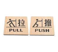 FUOYLOO Push Pull Cartelli in Legno 2 Pezzi per Porte Scorrevoli Adesivi Indicazioni per Negozi e Uffici Interni Spingere e Tirare