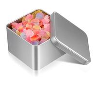 FUOYLOO Scatola da tè Quadrata in Metallo Coperchio, Contenitore Portatile per tè Sfuso Nero, Verde e Oolong, per Conservazione a Casa e Ufficio