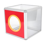 FUOYLOO Scatola Trasparente per Lotteria in Alluminio, Cassetta per Donazioni e Fondi, Contenitore Semplice 20 Cm per Ufficio e Votazioni