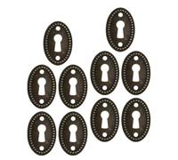 FUOYLOO Set 10 Pezzi Copriserrature per Porte Ovali in Lega Vintage, Piastra di Copertura del Foro della Porta per Mobili d'Epoca, Inserto Decorativo per Cassettiere e Armadi Antichi