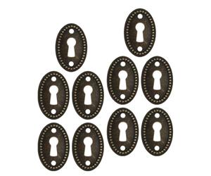 FUOYLOO Set 10 Pezzi Copriserrature per Porte Ovali in Lega Vintage, Piastra di Copertura del Foro della Porta per Mobili d'Epoca, Inserto Decorativo per Cassettiere e Armadi Antichi